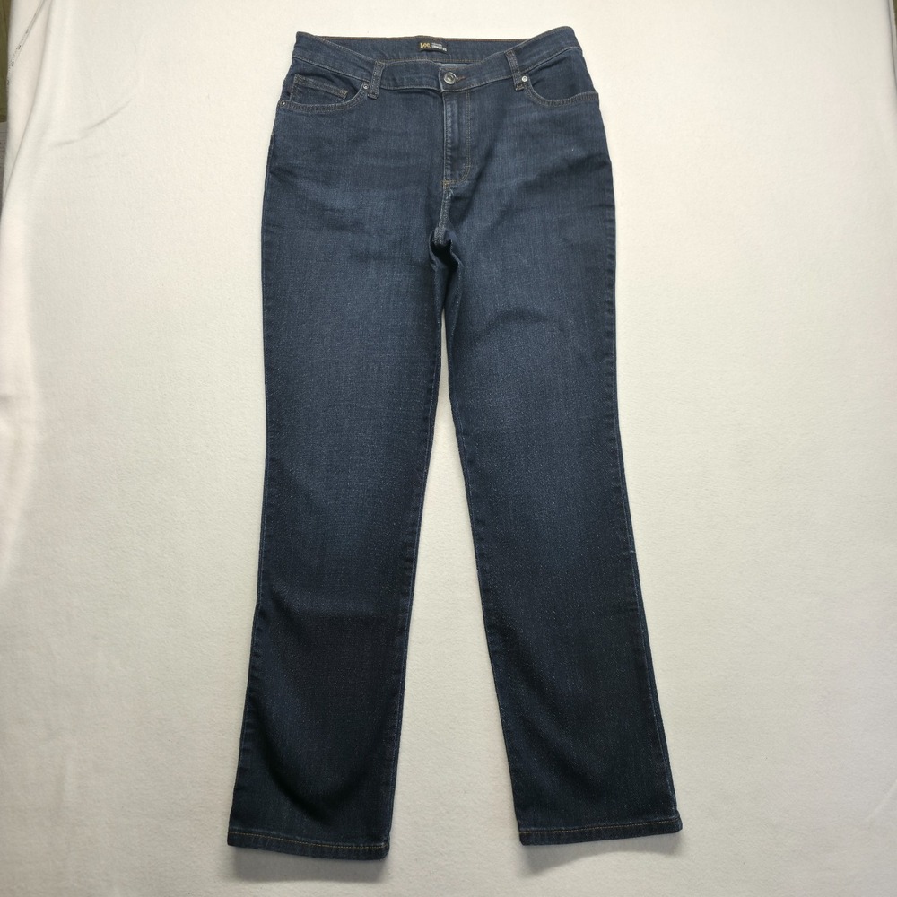 Lee Women's Relaxed Fit Straight Leg Denim Blue Jeans Size 12 Medium (30X31)